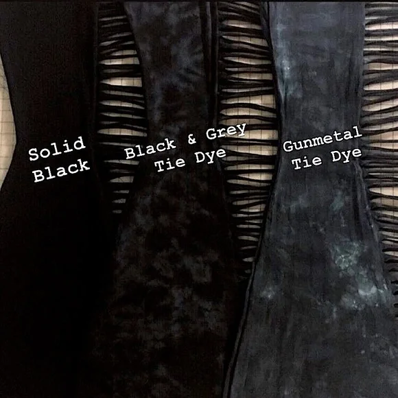 REGULAR LENGTH Fringe Bell Bottoms - High Waisted Tie Dye Bell Bottom Pants Boho - Picture 5 of 8